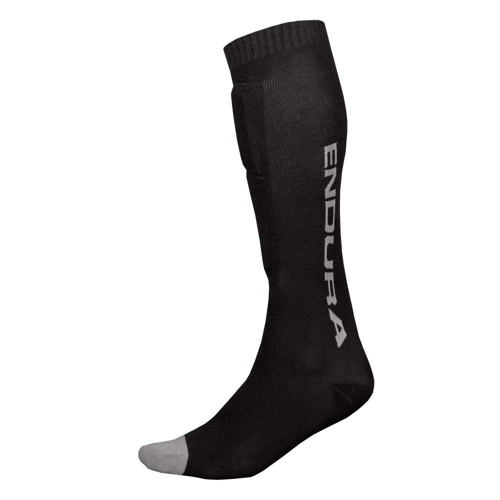 Endura SingleTrack Schienbeinprotektor Socken: Schwarz - L-XL